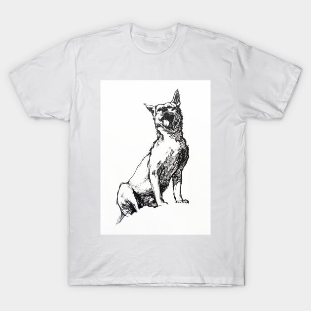 Dingo - ink drawing T-Shirt by rozmcq